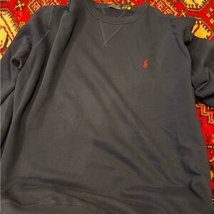 Ralph Lauren Navy Crewneck Sweatshirt with Red Pony